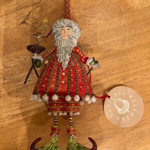 Patience Brewster Dashing Santa Ornament Krinkles w/ Box & Hang Tag